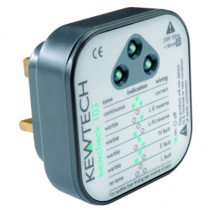 Kewtech KEWCHECK103 Mains Socket Tester With High Definition Green LEDs & Clear Audible Tone