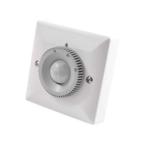 Danlers WAPIR TC White PIR Motion Detector Thermostat With Adjustable Front Temperature Dial For Cooling Installations On 1 Gang Plate 3kW 13A 240V
