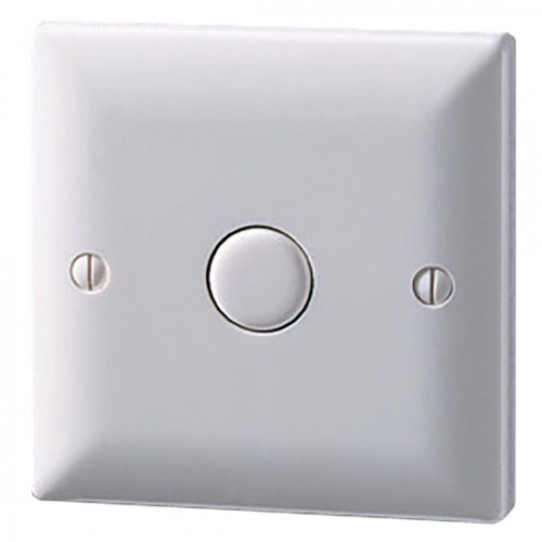 Danlers TLSWA20 White 3 Wire Adjustable Time Lag Switch With 2-20 Minute Time Lag On 1 Gang Plate -  Fits 1 Gang Mounting Box 6A 230V