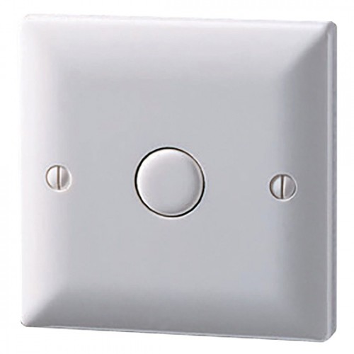Danlers SS1SL White Push-To-Make Slave Single Push Button Switch On 1 Gang Plate For Danlers Time Lag Switches