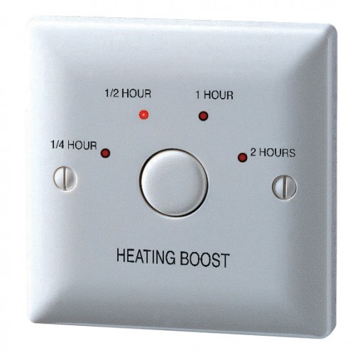 Danlers TLSWHB White Multi-Selectable Heater Boost Switch With 15-120 Minute Time Lag On 1 Gang Plate -  Fits 1 Gang Mounting Box 3KW 13A 240V