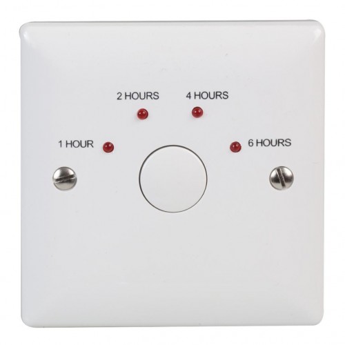 Danlers TLSWMS1246S White Multi-Selectable Time Delay Switch With 1-6 Hours Time Lag On 1 Gang Plate -  Fits 1 Gang Mounting Box 3KW 13A 240V