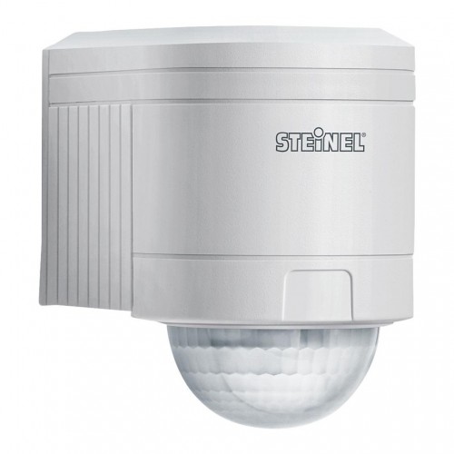 Steinel 602819 IS240 DUO White Wall Mounting 240° | 12m PIR Motion Detector With Dual 120° Pyro Sensors & Corner Mounting Bracket IP54 240V