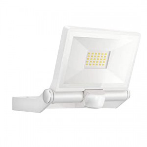 Steinel 065256 XLED One White 180° Adjustable LED Floodlight With Warm White 3000K LEDs, 180° | 12m PIR Motion Detector & Mounting Bracket IP44 23W