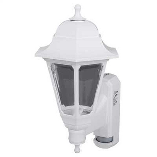 ASD Lighting CL/WK100P White All Polycarbonate Security Coach Lantern With 110° | 6m PIR & Opal Diffuser  - Requires Lamp IP44 100W BC 240V