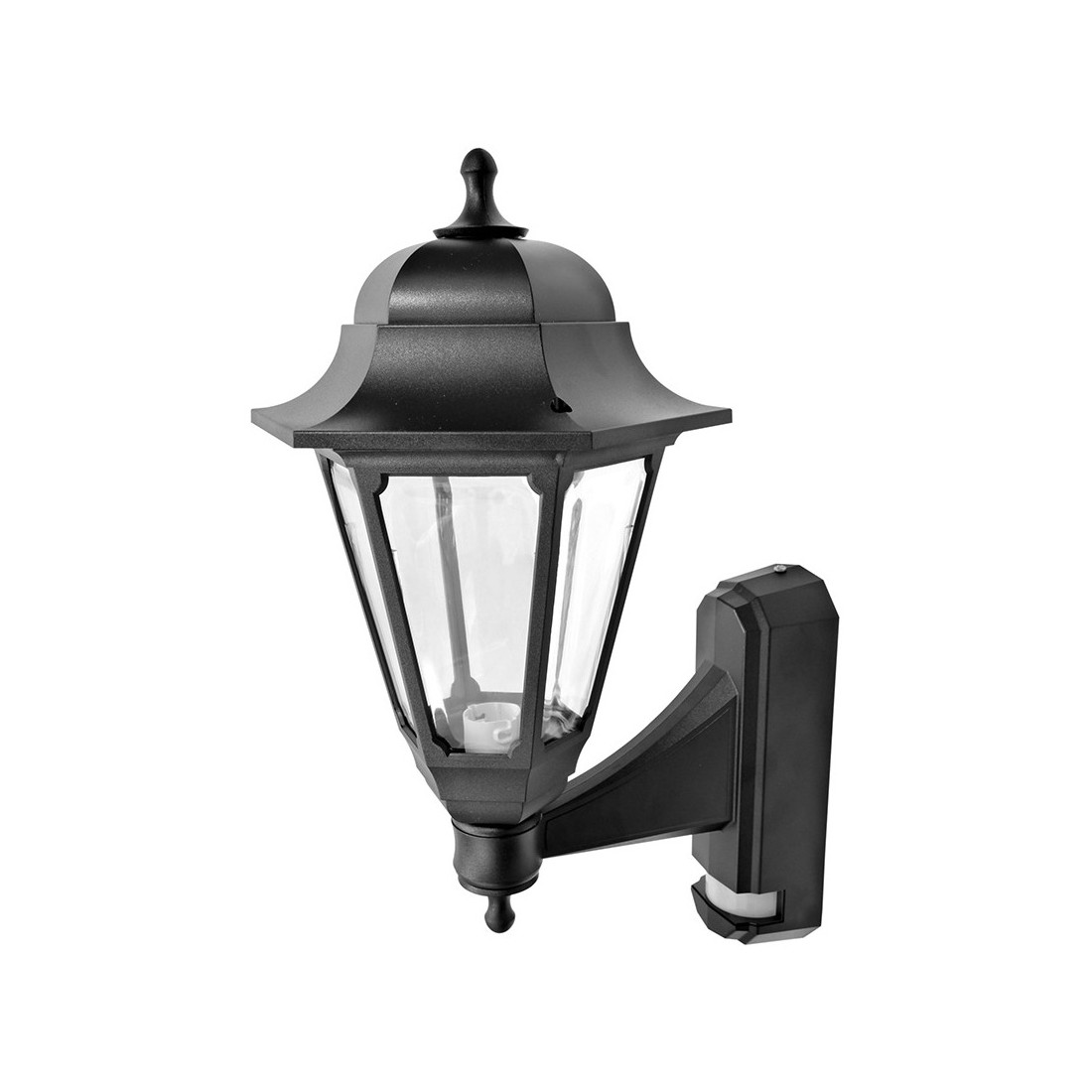 ASD Lighting CL/BK100C Black All Polycarbonate Security Coach Lantern With  Dusk-To-Dawn Photocell & Clear Diffuser - Requires Lamp IP44 100W BC 240V  Height: 380mm | Width: 170mm | Proj: 252mm - Internet