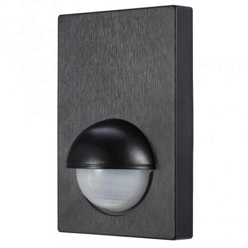 Forum Lighting ZN-33615-BLK Alia Black Plastic External 180° | 12m Standalone Panel PIR With Manual Override & Mounting Panel IP44 240V
