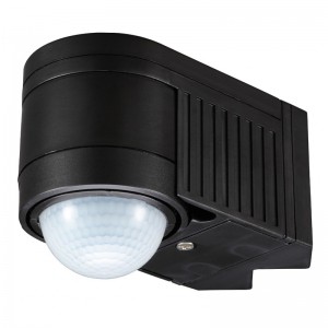 Forum Lighting ZN-25152-BLK Alia Black Plastic External 360° | 12m Corner Mount PIR With Mounting Bracket IP44 240V