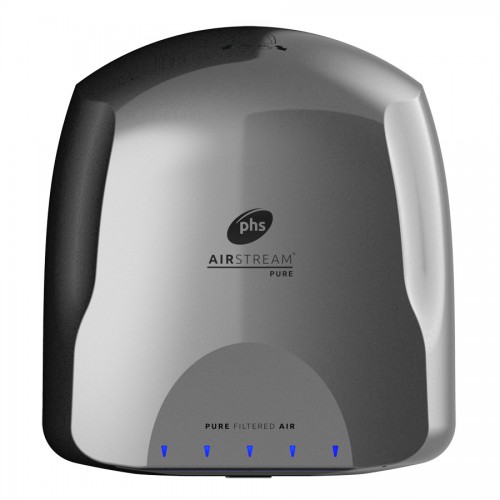 Warner Howard 091178PR Airstream Pure Nickel Automatic Low Energy Hand Dryer With HEPA Filters, 11.2 Second Drying & Antibacterial Protection 1.1kW
