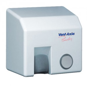 Vent-Axia 20101600SX Powerdry SX White Steel Manual Push Button Hand + Face Dryer With 28 Second Drying Time IP24 2400W