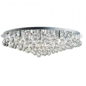 Searchlight 9598-8CC Hanna Polished Chrome Eight Light Semi-Flush Mount Round Ceiling Light With Clear Crystal Balls - Requires Lamps IP44 8 x 33W G9