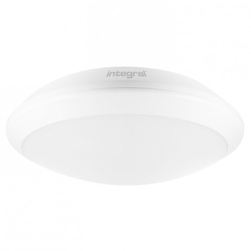 Integral LED ILBHA0387 Tough Shell+ White All Polycarbonate Round Emergency LED Bulkhead With Cool White 4000K LEDs & Opal Diffuser IP66 24W