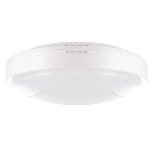 Integral LED ILBHA003 Tough Shell White All Polycarbonate Round LED Bulkhead With Cool White 4000K LEDs & Opal Diffuser IP44 24W 1750Lm 240V