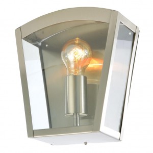 Zinc Lighting  ZN-20945-SST Artemis Stainless Steel Box Style Lantern With Glass Panels - Requires Lamp IP44 42W GLS ES 240V
