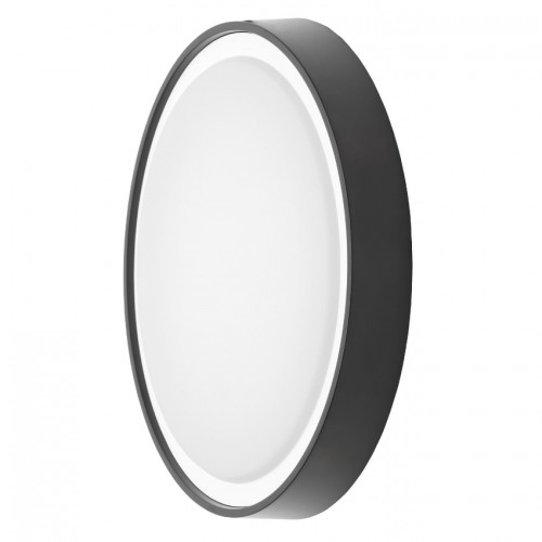 Coast Lighting CZ-31743-BLK Ripon Black All Polycarbonate Round LED Bulkhead With Cool White 4000K LEDs & Opal Diffuser IP65 18W 1245Lm 240V