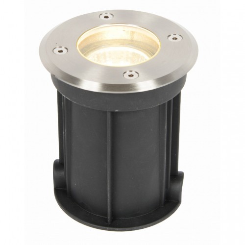 Zinc Lighting  ZN-20965-SST Pan Stainless Steel Round Recessed GU10 Drive Over Groundlight With Clear Toughened Glass Diffuser IP65 35W GU10 240V
