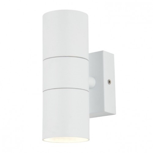 Zinc Lighting  ZN-20941-WHT Leto White Aluminium Round Up/Down GU10 Wall Light With Clear Glass Diffusers - Requires Lamps IP44 2 x 35W GU10 240V