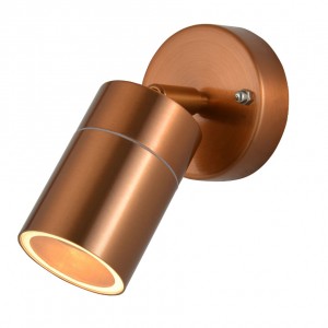 Zinc Lighting  ZN-26536-COP Leto Copper Round Adjustable GU10 Spotlight With Clear Glass Diffuser - Requires Lamp IP44 35W GU10 240V