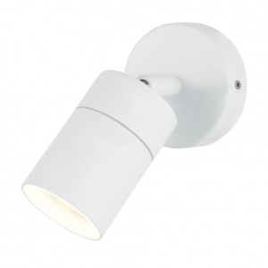 Zinc Lighting  ZN-26536-WHT Leto White Aluminium Round Adjustable GU10 Spotlight With Clear Glass Diffuser - Requires Lamp IP44 35W GU10 240V