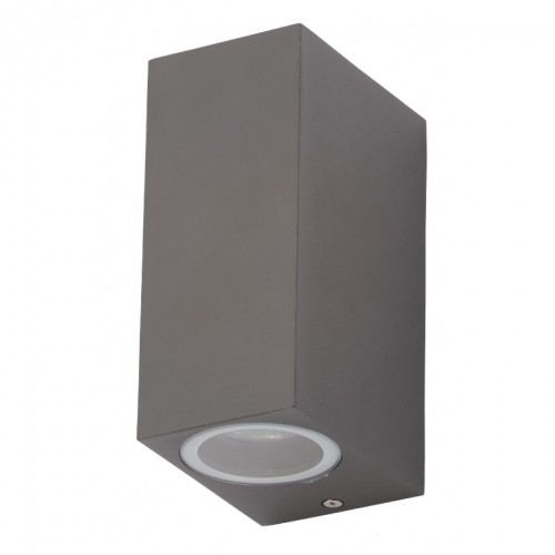 Zinc Lighting  ZN-31759-ANTH Fleet Anthracite Aluminium Square Up/Down GU10 Wall Light - Requires Lamps IP44 2 x 35W GU10 240V