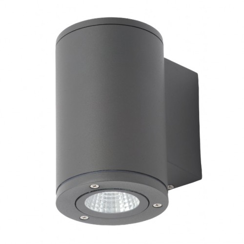 Zinc Lighting  ZN-34020-ANTH Mizar Anthracite Aluminium Round LED Down Wall Light With Cool White 4000K LEDs & Glass Diffusers IP54 10W 740Lm 240V