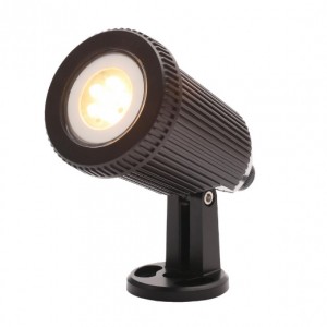 Coast Lighting CZ-31806-BLK Wells Black GU10 Dual Mount Spike Light With Round Mounting Plate & Attachable Ground Spike - Requires Lamp IP65 6W