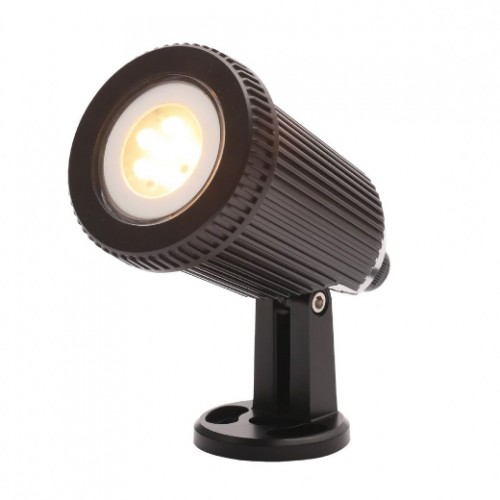 Coast Lighting CZ-31806-BLK Wells Black GU10 Dual Mount Spike Light With Round Mounting Plate & Attachable Ground Spike - Requires Lamp IP65 6W