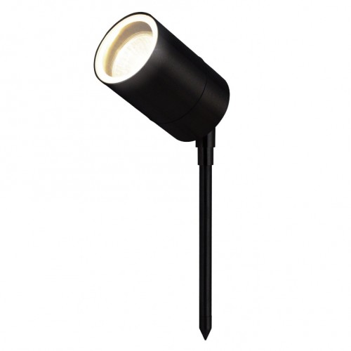 Zinc Lighting  ZN-29180-BLK Leto Black Aluminium Round Dual Mount GU10 Spotlight With Clear Glass Diffuser & Spike - Requires Lamps IP44 35W GU10 240V