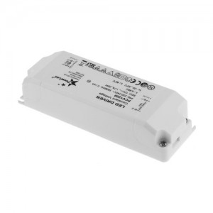 PowerLED PCV1220 White Plastic Constant Voltage LED Driver IP20 20W 12Vdc Length: 130mm | Width: 44mm | Depth: 28mm