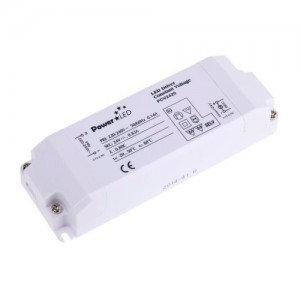 PowerLED PCV2420 White Plastic Constant Voltage LED Driver IP20 20W 24Vdc Length: 130mm | Width: 44mm | Depth: 28mm