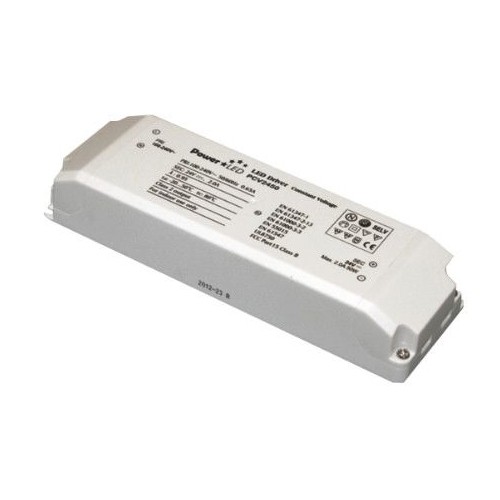 PowerLED PCV2450 White Plastic Constant Voltage LED Driver IP20 50W 24Vdc Length: 184mm | Width: 61mm | Depth: 32mm