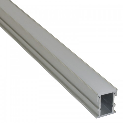 PowerLED EXT9 Silver Low Profile Recessed Extrusion For With 1 x Clear Diffuser, 1 x Opal Diffuser, 4 x End Caps & Clips LED Flexible Strip Length: 1m