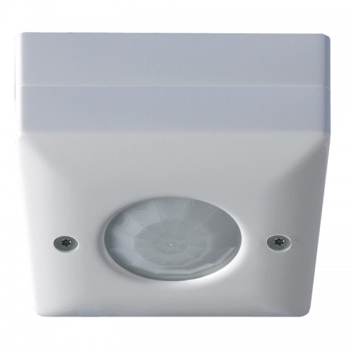 Danlers CELO White Square Surface Mount Plug-In 360° | 7m PIR Presence Detector With Lux Level Sensing & 10sec - 40min Time Delay Function IP20 6A
