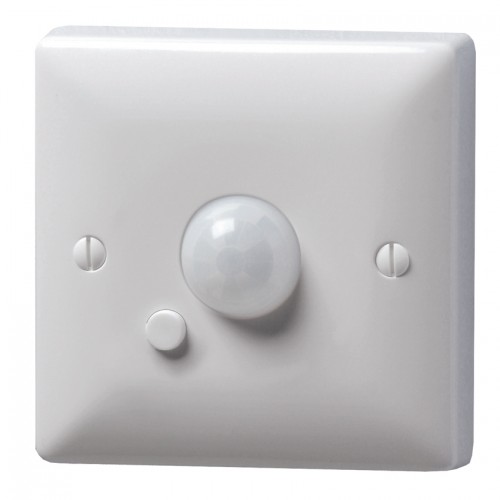 Danlers WAPIR Single Channel 2-Wire (No Neutral) 120° | 9m PIR Detector With Lux Level Sensing & 10sec - 40min Delay - Requires 1 Gang Mounting Box