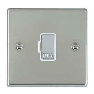 Hamilton Litestat 73FOBC-W Hartland Bright Steel Raised Edge Screwed Unswitched Fused Connection Unit With Bright Chrome Fuse Cover & White Insert 13A