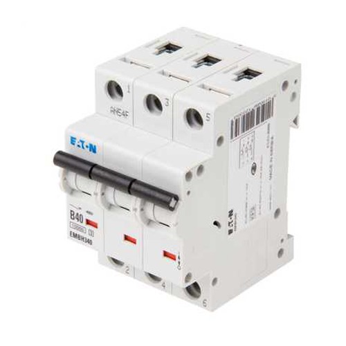Eaton EMBH340 Memshield3 3 Module Triple Pole Type B Miniature Circuit Breaker MCB 40A 10kA/15kA