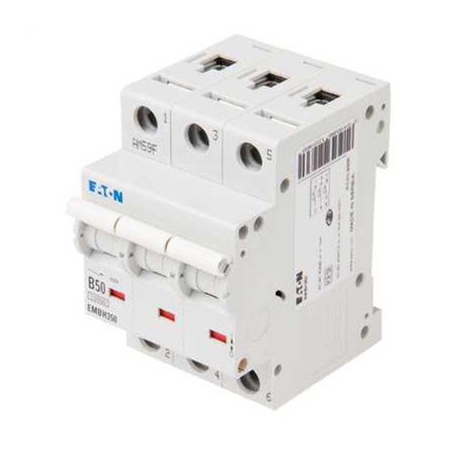 Eaton EMBH350 Memshield3 3 Module Triple Pole Type B Miniature Circuit Breaker MCB 50A 10kA/15kA