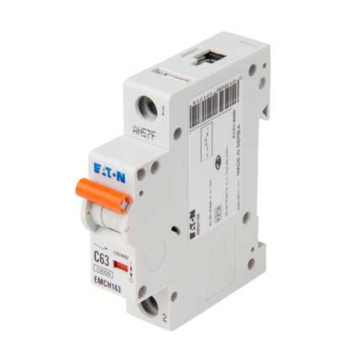 Eaton EMCH163 Memshield3 1 Module Single Pole Type C Miniature Circuit Breaker MCB 63A 10kA/15kA
