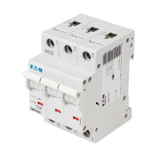 Eaton EMDH350 Memshield3 3 Module Triple Pole Type D Miniature Circuit Breaker MCB 50A 10kA/15kA