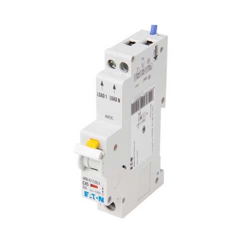 Eaton EMCH145R30C Memshield3 1 Module Single Pole Type C RCBO 45A 10kA 30mA