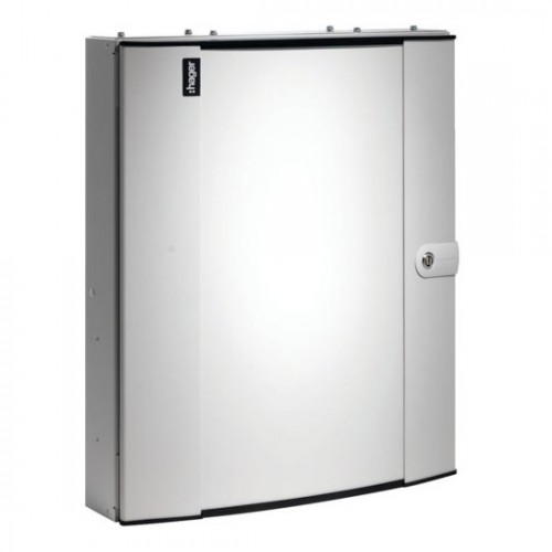 Hager JK104B Invicta3 White Metal 4 Way Three Phase TPN Distribution Board With Plain Door - Requires Incomer 125A