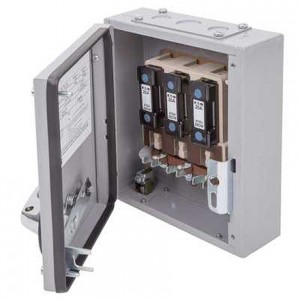 Eaton 60KXTNC2F Exel2 Grey Metal Three Phase TPN Switch Fuse 63A 415V Height: 351mm | Width: 310mm | Depth: 129mm