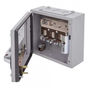 Eaton 15AXTN2 Exel2 Grey Metal Three Phase TPN Switch Disconnector 20A 415V Height: 159mm | Width: 193mm | Depth: 92mm