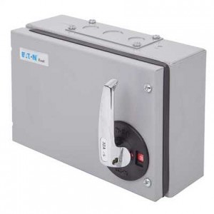 Eaton 30AXD2 Exel2 Grey Metal Three Phase DP Switch Disconnector 32A 415V Height: 173mm | Width: 245mm | Depth: 101mm