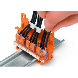 Wago 221-510 221-Series Orange Mounting Carrier For 221-612, 221-613 and 221-615 Connectors (6mm² Versions) (Pack Size 50)