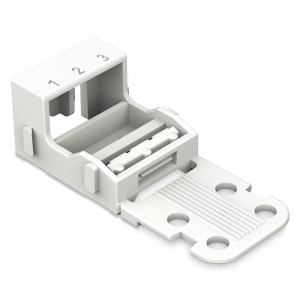 Wago 221-503 221-Series White Screw Mounting Carrier For 221-413 and 221-613 3 Pole Connectors (Pack Size 50)