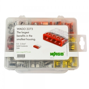 Wago 887-100 Installation Box With 200 Assorted 2273 Series Connectors & Plastic Carry Case