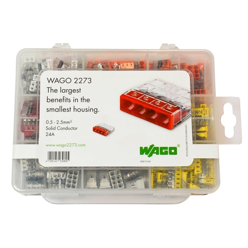 Wago 887-100 Installation Box With 200 Assorted 2273 Series Connectors & Plastic Carry Case