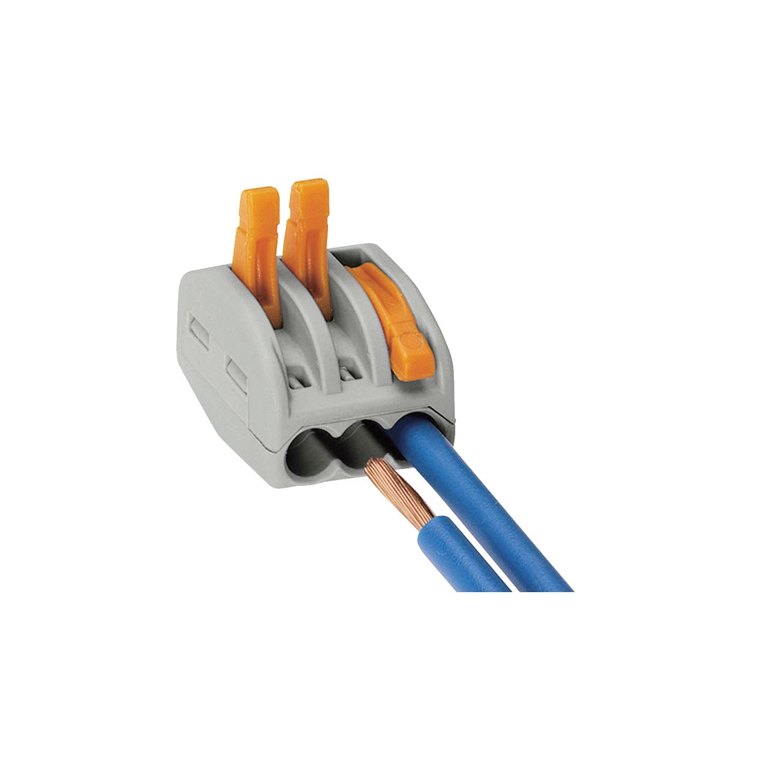Wago 222 413 Grey 3 Pole Compact Lever Operated Connector With CAGE 