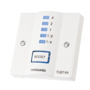 Timeguard TGBT4N White 4 Hour Electronic Boost Timer With 5 ON Times & Pushbutton Selection Fits Standard 25mm Mounting Box 13A 3kW